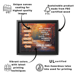 Personalized Autumn Family Sign Framed Canvas
