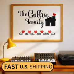 Modern Custom Framed Canvas Sign Wall Art featuring a personalized family name design for stylish home decor. This custom name wall art adds a unique and elegant touch to any modern interior. Perfect as a custom gift for him or her, combining simplicity and sophistication. Enhance your space with this personalized family name sign, a trendy and timeless wall art piece.