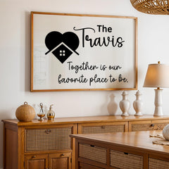 Stylish Personalized Family Name Canvas Sign crafted as a modern framed wall print to elevate your home decor. This custom wall art gift showcases your family name or favorite quote, blending elegance and warmth in one timeless piece. Ideal for living rooms, bedrooms, or entryways, it adds a personal and sophisticated touch to any home. A trendy and thoughtful custom gift for him or her, perfect for weddings, anniversaries, or housewarming celebrations.