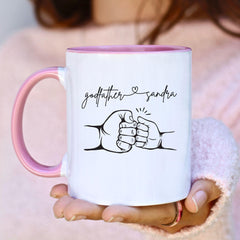 Personalized Godfather Gift, Father's Day Mug, Birthday or Christmas Present from Godchild, Godfather And Baby Fist Bump Mug, Godfather Mug