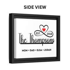 Personalized Family Name Infinite Heart Framed Canvas