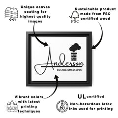 Personalized Family Farmhouse Chimney Framed Canvas