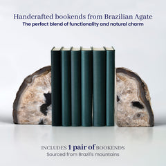 Clearly Cut™ Brazilian Agate Bookends (One Pair)