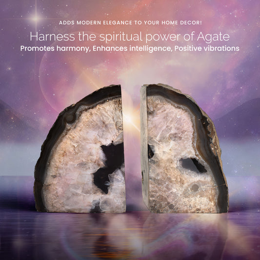 Clearly Cut™ Brazilian Agate Bookends (One Pair)