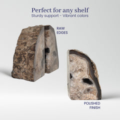 Clearly Cut™ Brazilian Agate Bookends (One Pair)