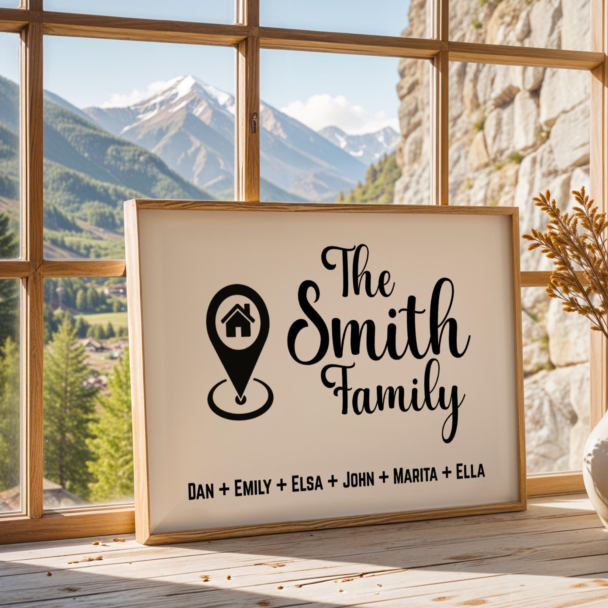 Modern Personalized Family Name Sign featuring a custom last name or kids’ name print on a stylish framed canvas. This custom wall art adds a unique and elegant touch to your modern home decor. Perfect as a trendy personalized gift for weddings, families, or special occasions. Enhance your space with this custom framed canvas wall art, a beautiful blend of style and meaning. New home Wall Decor, Christmas Gift Idea