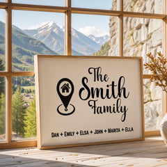 Modern Personalized Family Name Sign featuring a custom last name or kids’ name print on a stylish framed canvas. This custom wall art adds a unique and elegant touch to your modern home decor. Perfect as a trendy personalized gift for weddings, families, or special occasions. Enhance your space with this custom framed canvas wall art, a beautiful blend of style and meaning. New home Wall Decor, Christmas Gift Idea