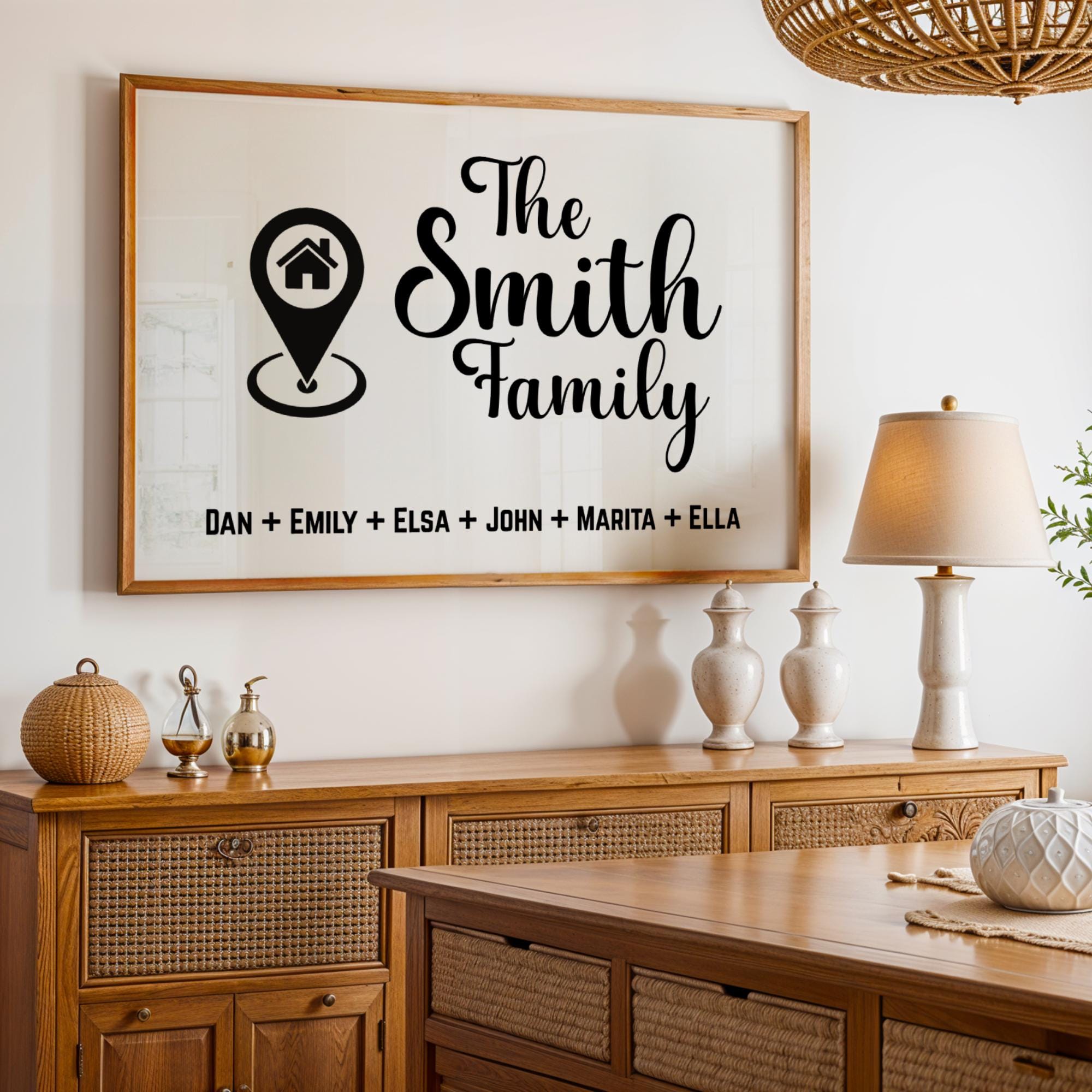 Modern Personalized Family Name Sign featuring a custom last name or kids’ name print on a stylish framed canvas. This custom wall art adds a unique and elegant touch to your modern home decor. Perfect as a trendy personalized gift for weddings, families, or special occasions. Enhance your space with this custom framed canvas wall art, a beautiful blend of style and meaning. New home Wall Decor, Christmas Gift Idea