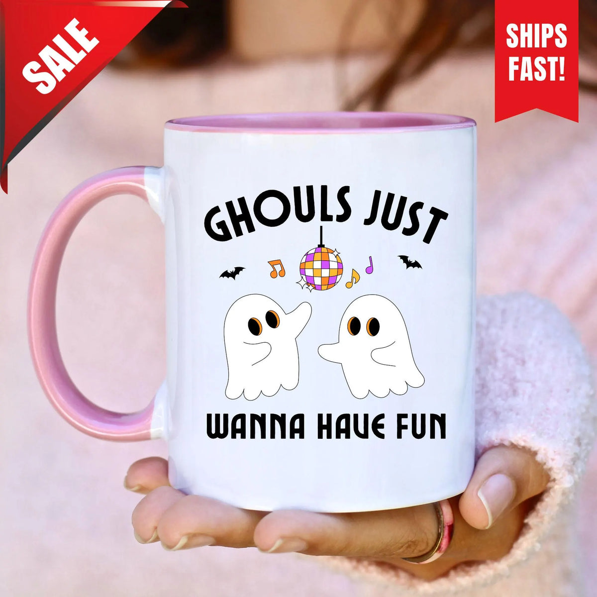 Disco Ghosts Halloween Mug, Halloween Bestfriend Mug, Bestfriend Spooky Mug, Friend Birthday Present, Fall Gifts, Custom Fall Mugs