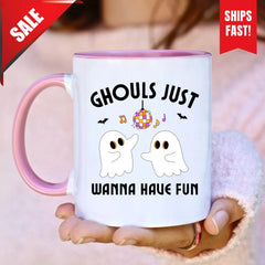 Disco Ghosts Halloween Mug, Halloween Bestfriend Mug, Bestfriend Spooky Mug, Friend Birthday Present, Fall Gifts, Custom Fall Mugs