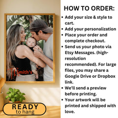 Made-to-order Fall Decor Custom Family Photo Wall Art Personalized Canvas Print Unique Keepsake Anniversary Birthday Housewarming Gift